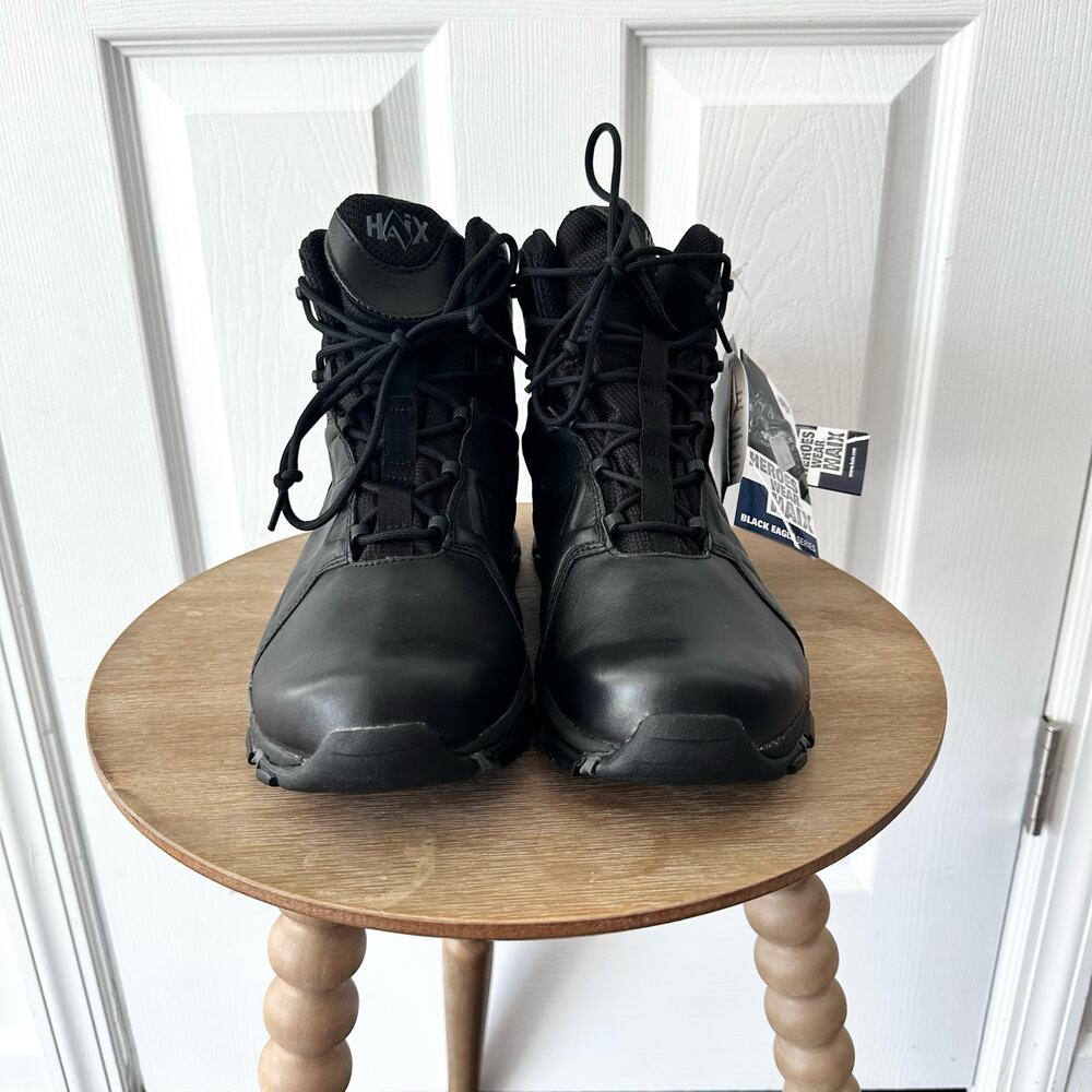 Haix Black Eagle Leather Tactical Safety Combat Boots Goretex NWT Men 8.5 US - Picture 3 of 15